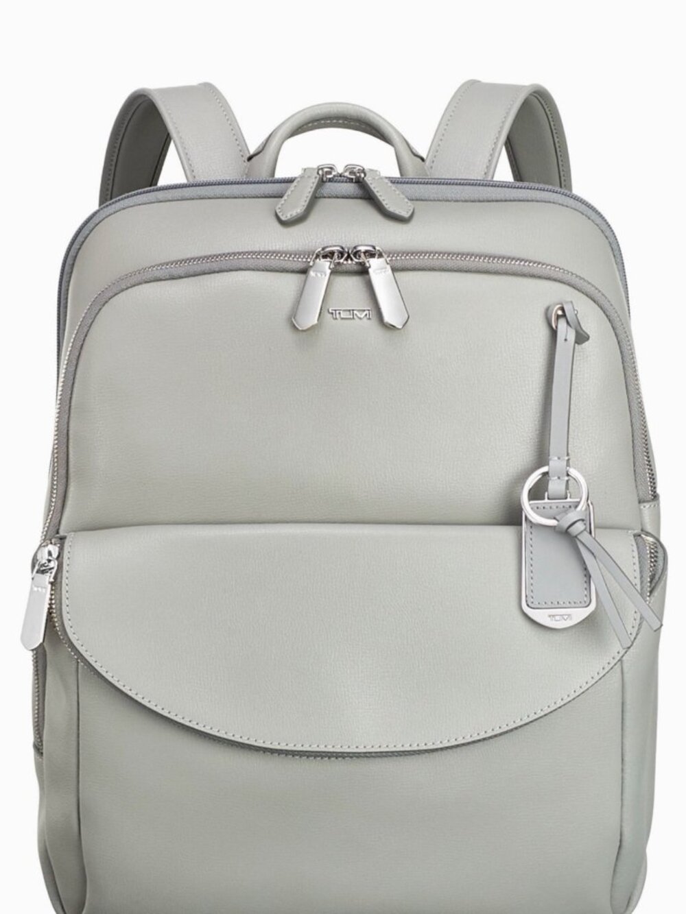 Tumi Light Gray Leather Sinclair Backpack Like New